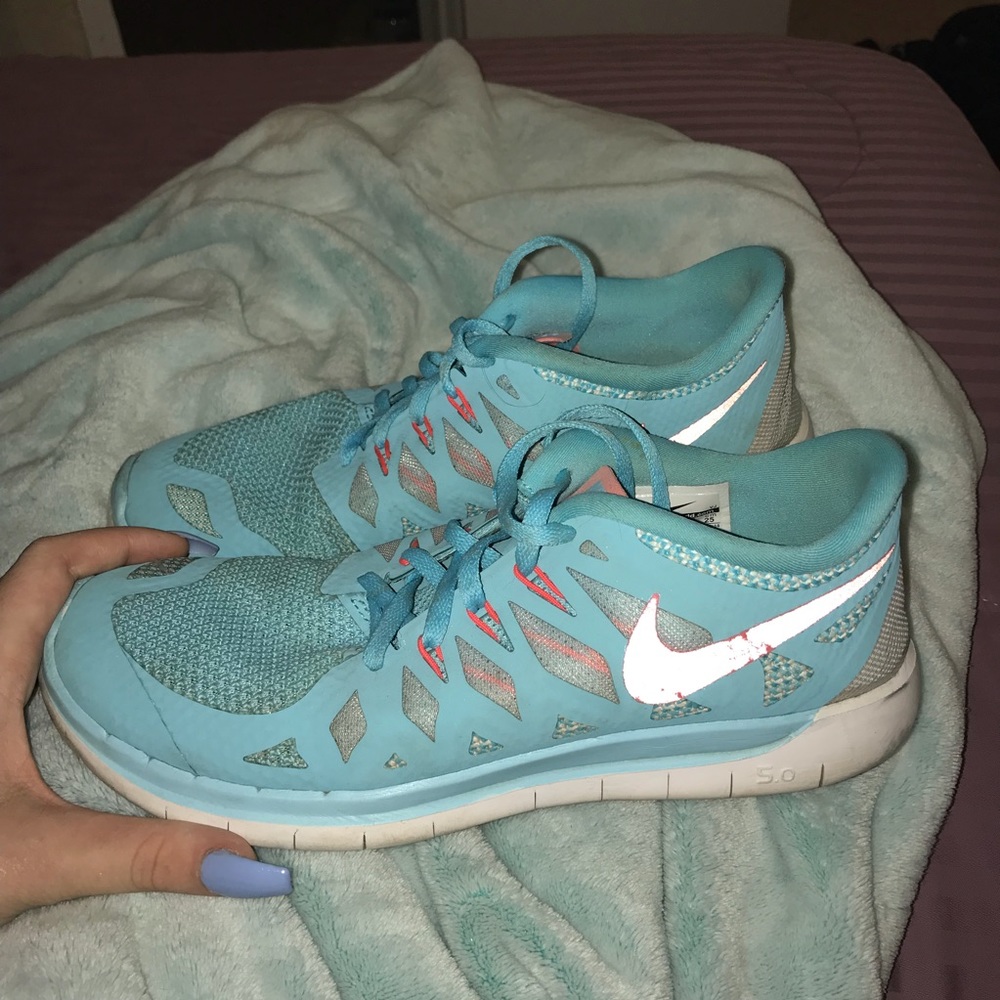 Blue Nike shoes